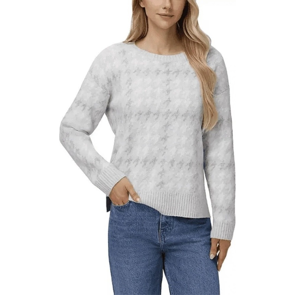 525 America Houndstooth Sweater Sparkle Knit Pullover‎ Small NWT